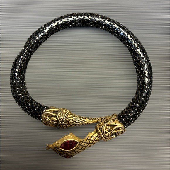 Vintage Snake Blue Eyes Necklace/Belt & Red Eyes Bracelet Set - UNIQUE RARE - Picture 4 of 4